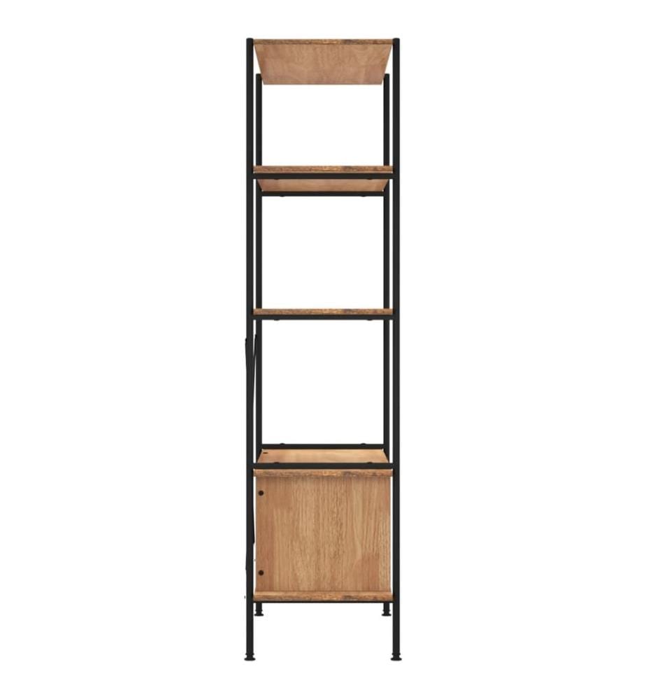 Regal mit 5 Böden und Schrank 80x40x163 cm Stahl Holzwerkstoff