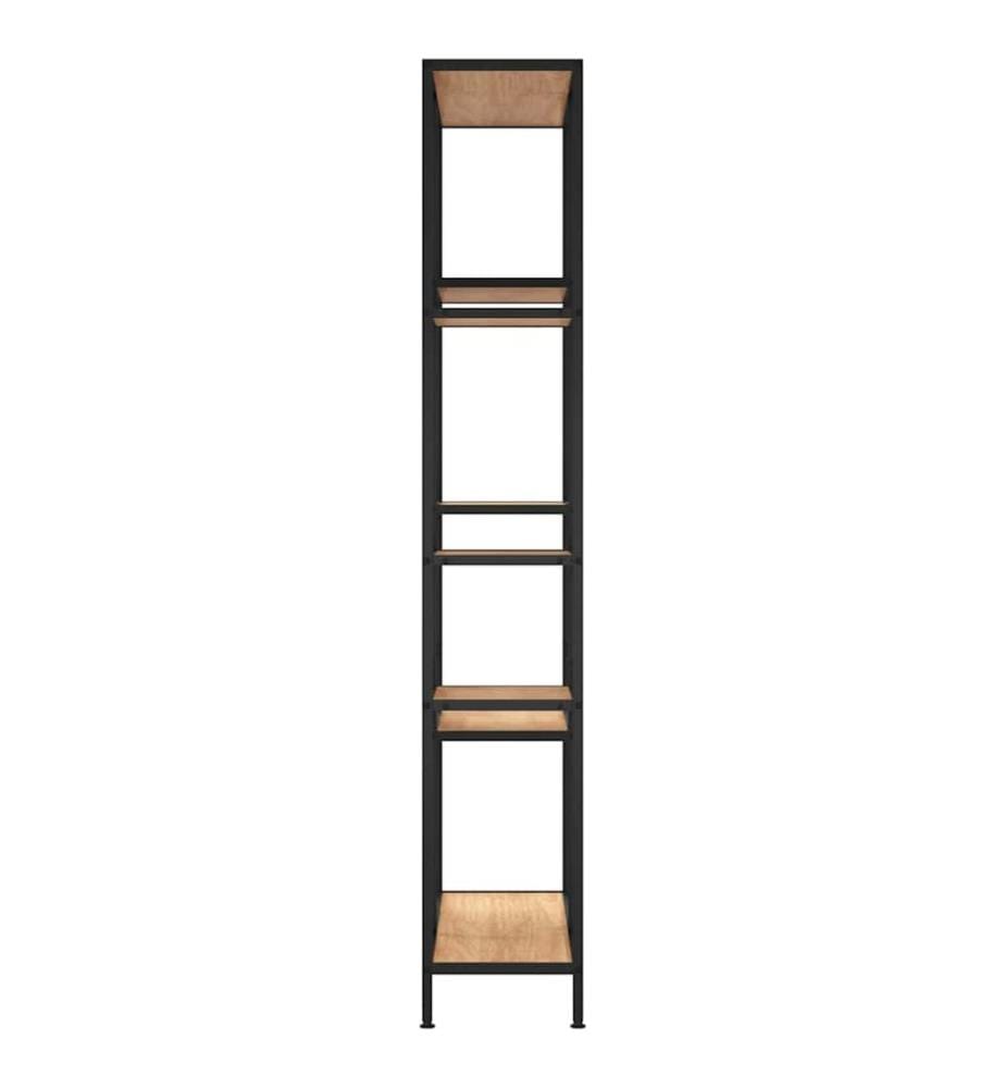 Bücherregal 80x30x180 cm Stahl und Holzwerkstoff