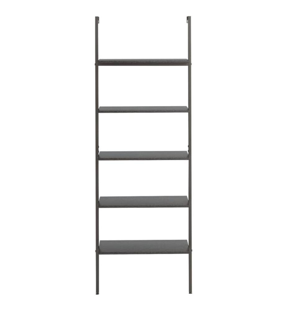 Leiterregal mit 5 Böden Schwarz 64x35x185 cm