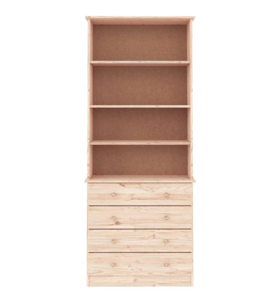 Bücherregal mit Schubladen ALTA 77x35x186,5cm Massivholz Kiefer