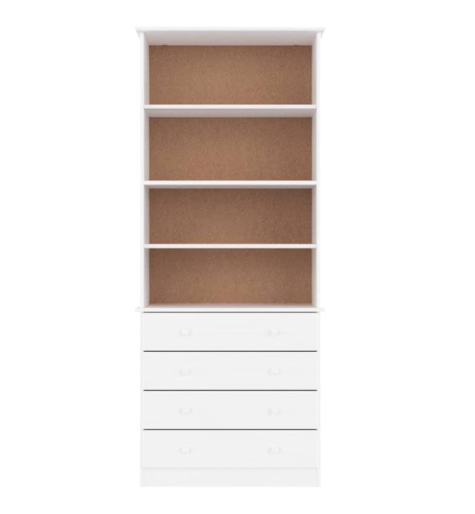 Bücherregal mit Schubladen ALTA Weiss 77x35x186,5 cm Kiefernholz