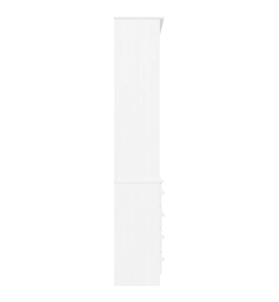 Bücherregal mit Schubladen ALTA Weiss 77x35x186,5 cm Kiefernholz