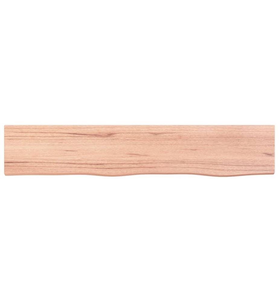Wandregal Hellbraun 100x20x4 cm Massivholz Eiche Behandelt