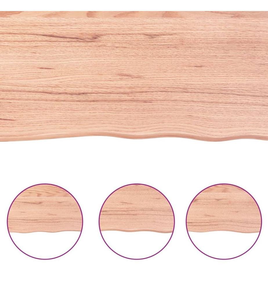 Wandregal Hellbraun 100x20x4 cm Massivholz Eiche Behandelt