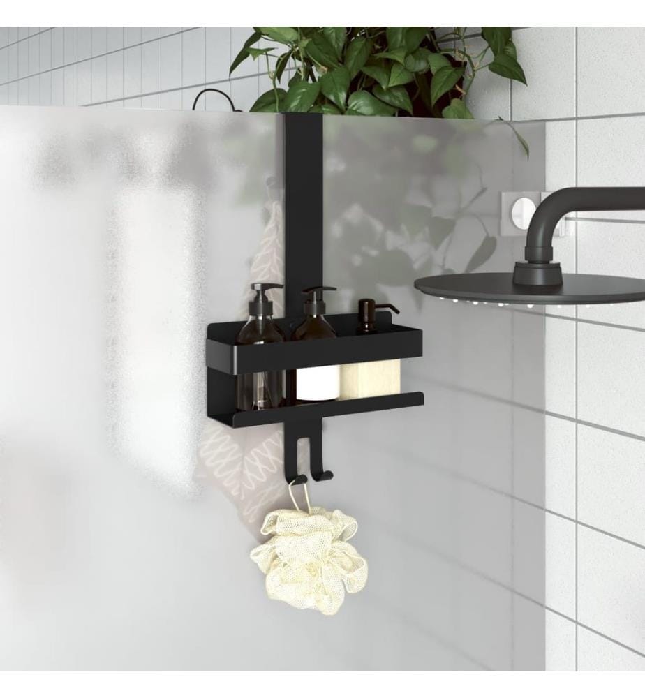 Support de douche suspendu noir mat acier inoxydable 304 brossé
