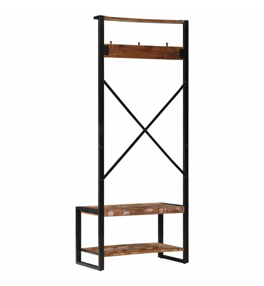 Kleiderständer Mehrfarbig 80x40x190 cm Altholz Massivholz