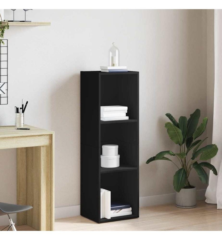 Bibliothèque/Meuble TV noir 36x30x114 cm bois d'ingénierie