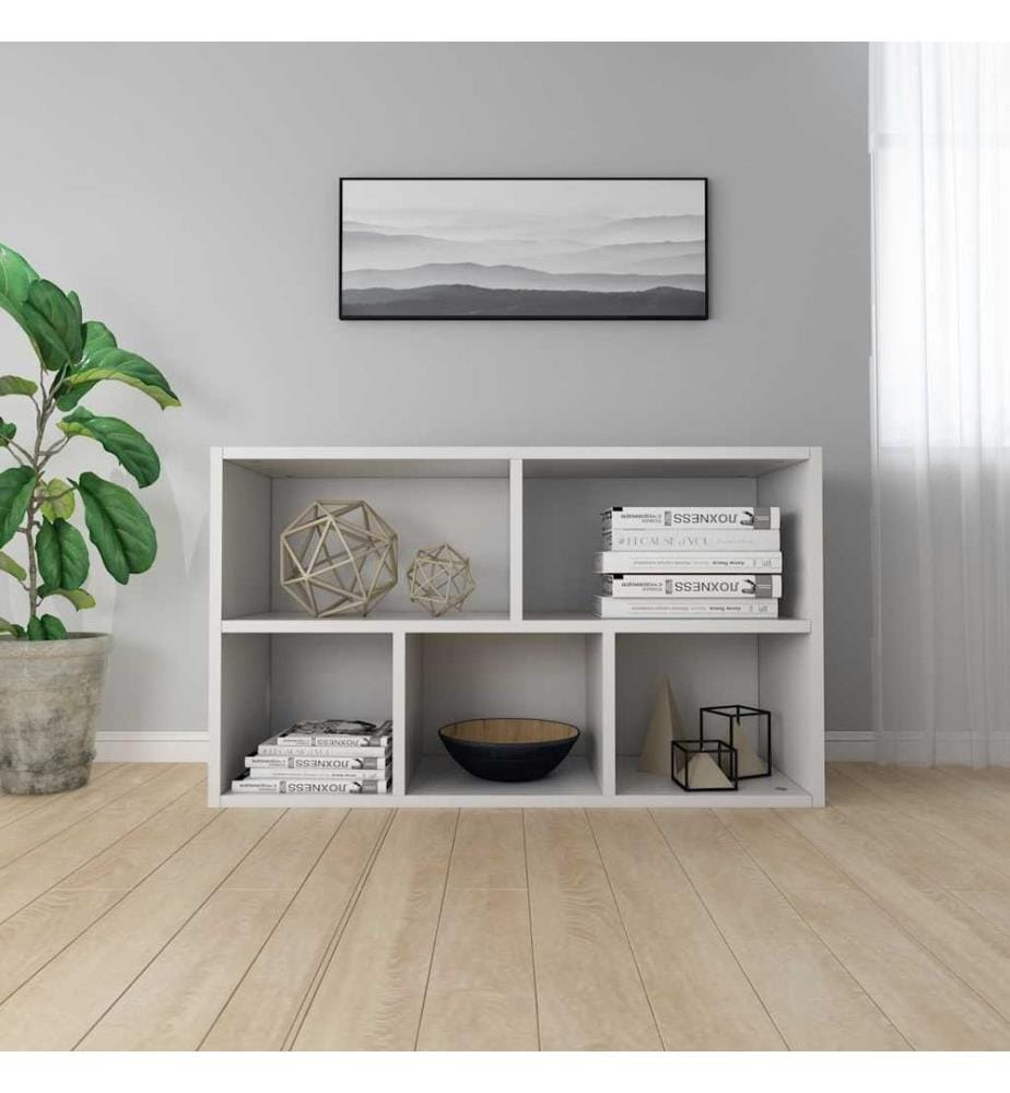 Bibliothèque/Buffet Blanc 50x25x80 cm Bois d'ingénierie
