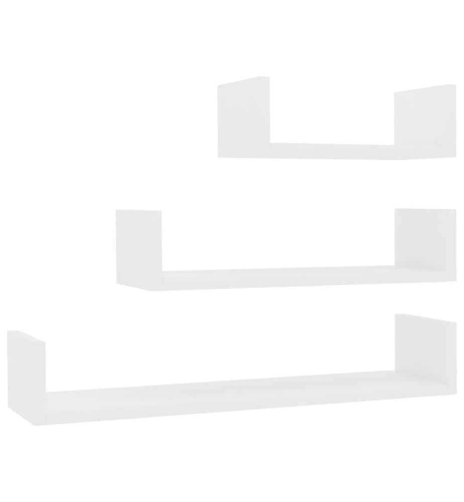 Wandregal 3 Stk. Weiss Holzwerkstoff