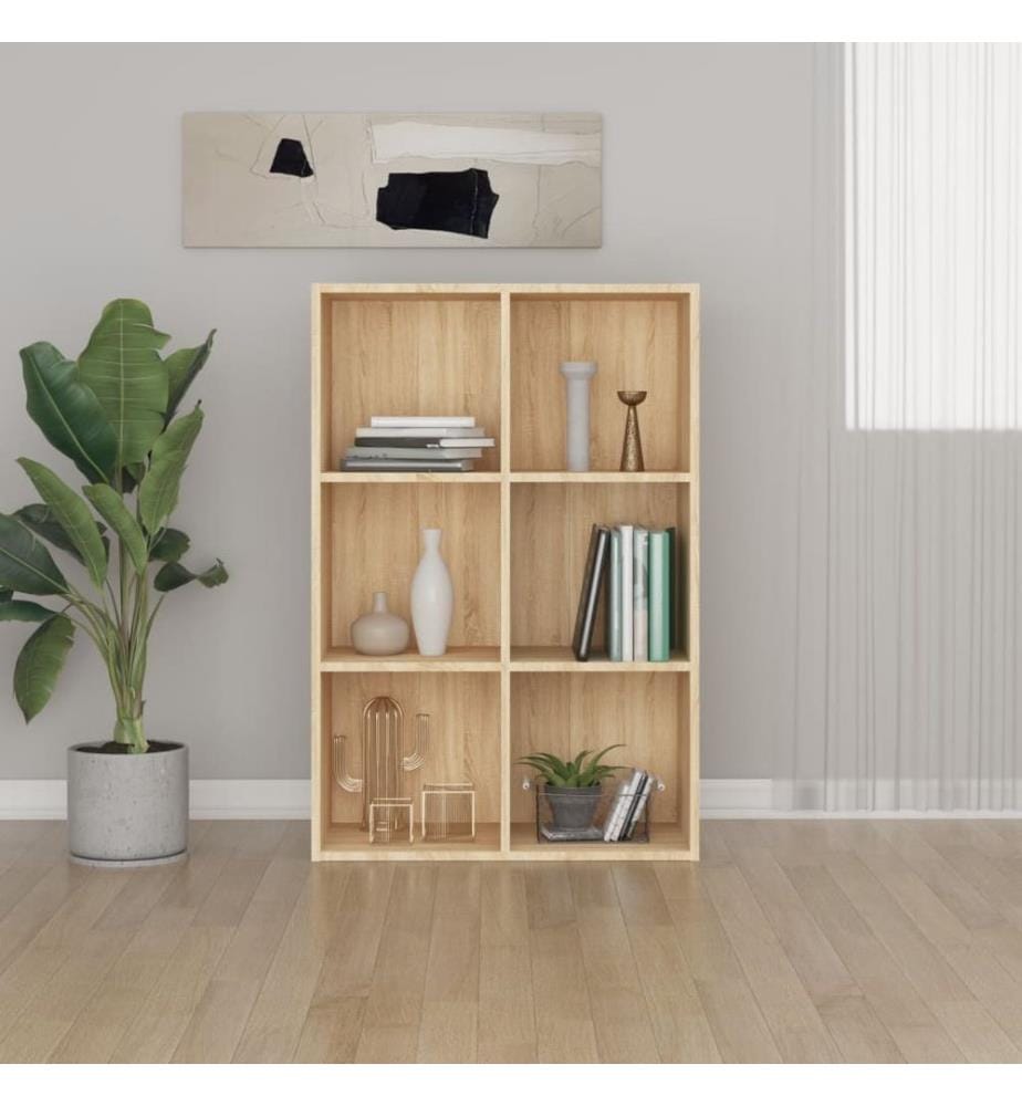 Bibliothèque/Buffet chêne sonoma 66x30x98 cm bois d'ingénierie