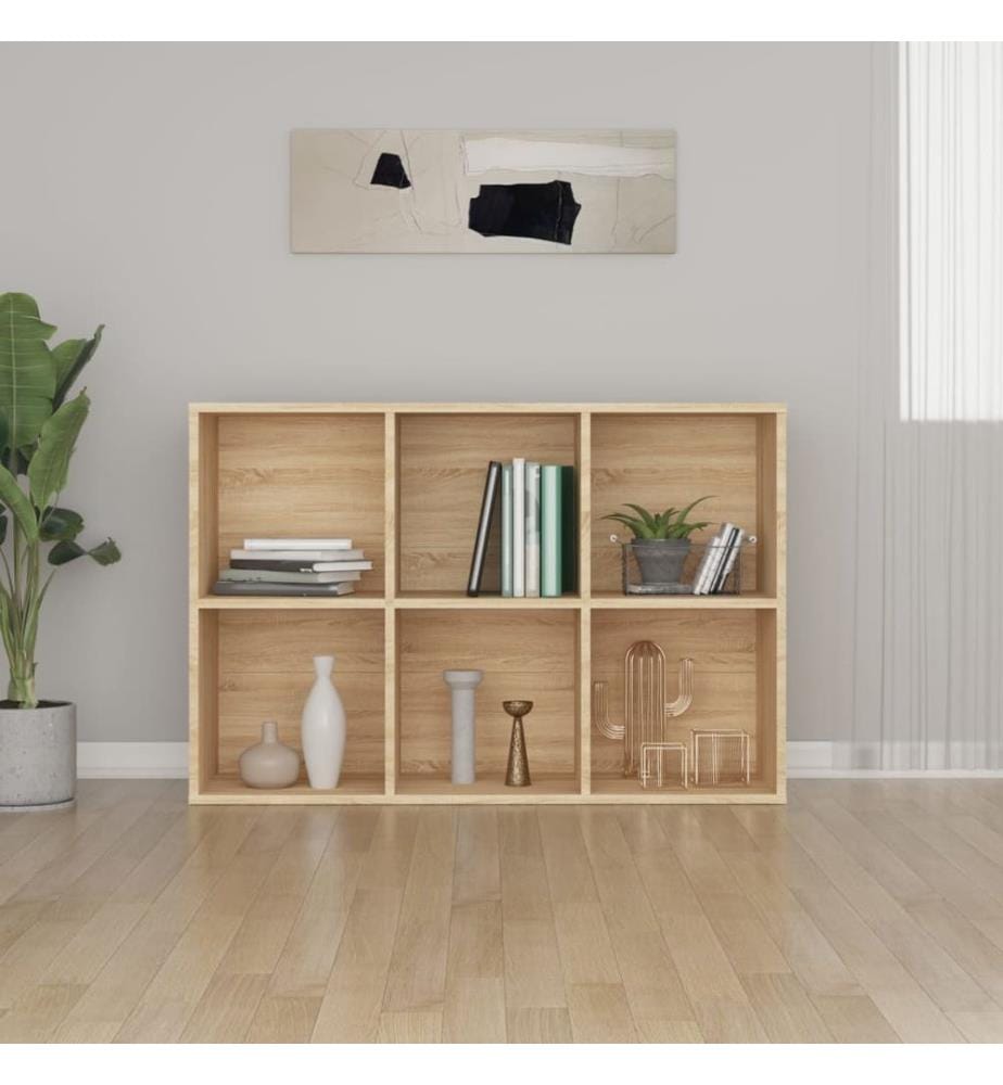 Bibliothèque/Buffet chêne sonoma 66x30x98 cm bois d'ingénierie