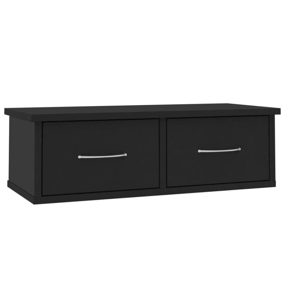 Wand-Schubladenregal Schwarz 60x26x18,5 cm Holzwerkstoff