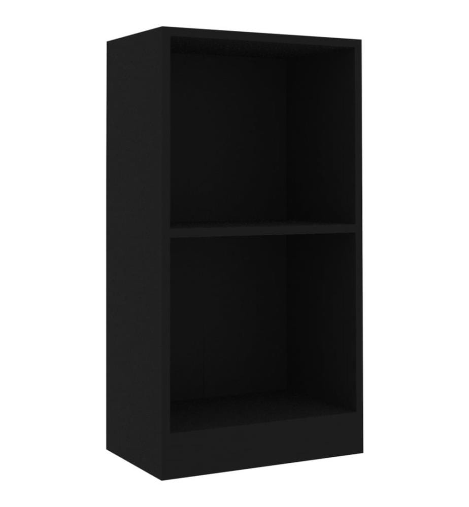 Bibliothèque noir 40x24x75 cm bois d'ingénierie