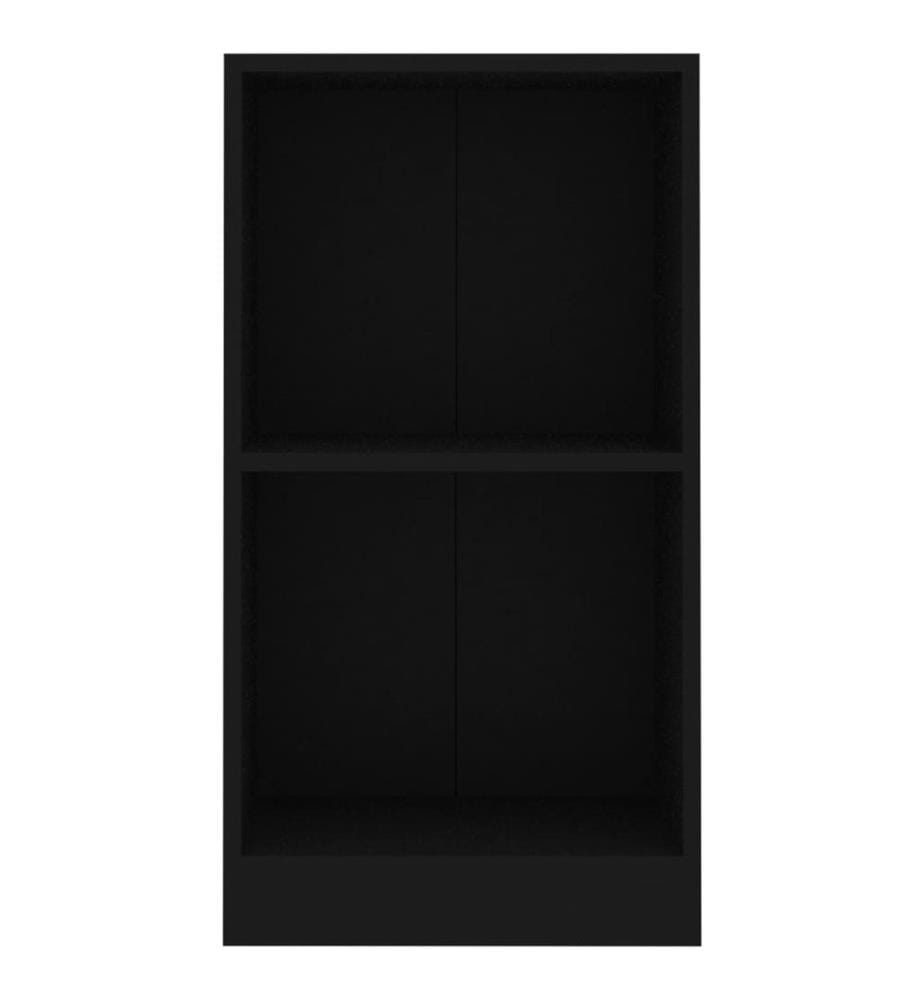 Bibliothèque noir 40x24x75 cm bois d'ingénierie