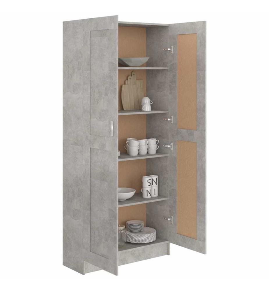 Bibliothèque Gris béton 82,5x30,5x185,5 cm Bois d'ingénierie