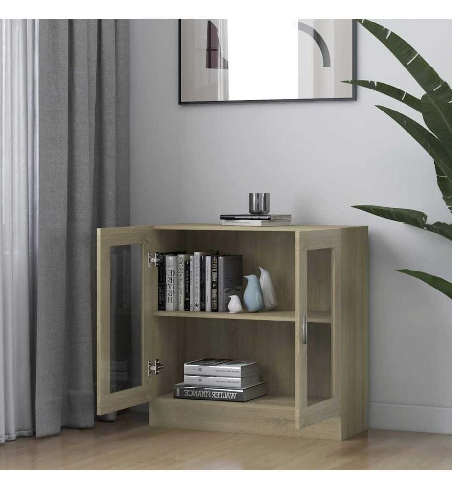 Vitrinenschrank Sonoma-Eiche 82,5x30,5x80 cm Holzwerkstoff