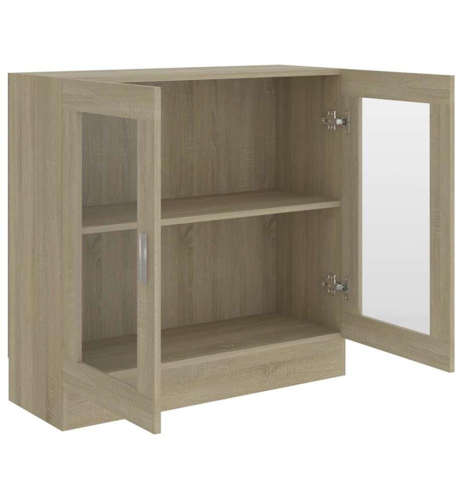 Vitrinenschrank Sonoma-Eiche 82,5x30,5x80 cm Holzwerkstoff