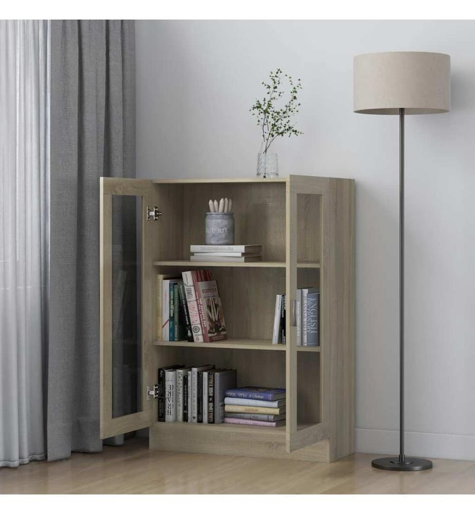 Vitrinenschrank Sonoma-Eiche 82,5x30,5x115 cm Holzwerkstoff