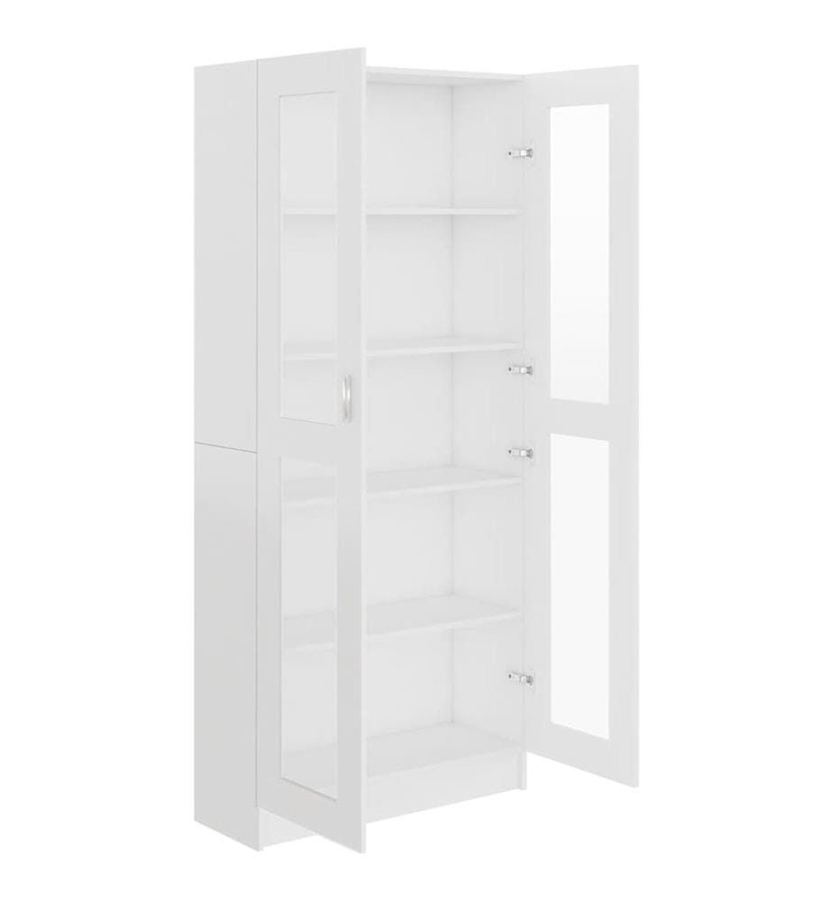 Armoire à vitrine Blanc 82,5x30,5x185 cm Bois d'ingénierie