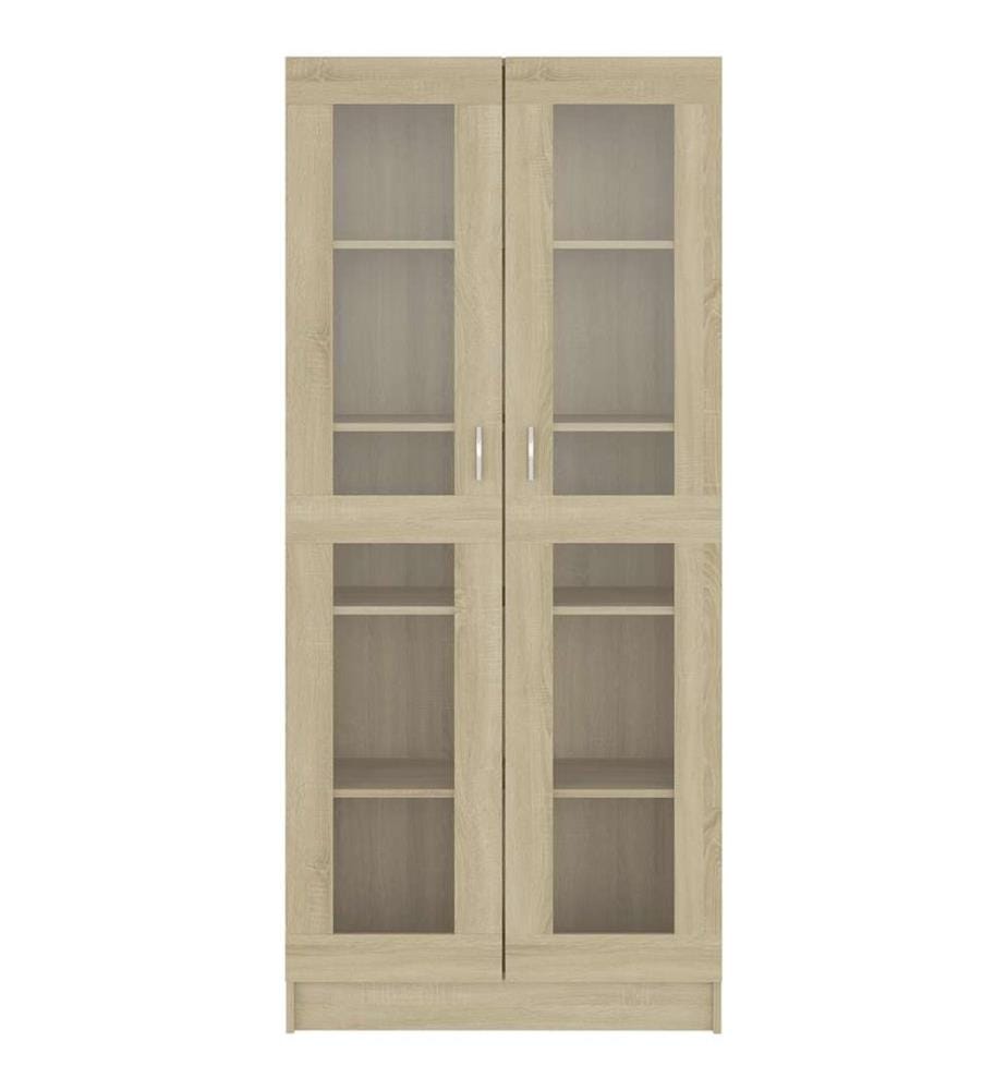 Vitrinenschrank Sonoma-Eiche 82,5x30,5x185 cm Holzwerkstoff