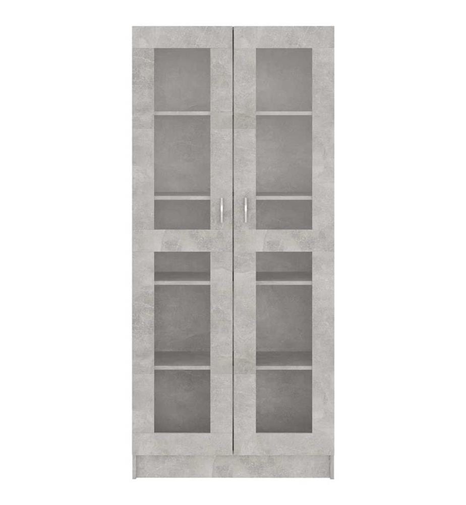 Armoire à vitrine Gris béton 82,5x30,5x185,5 cm Bois ingénierie