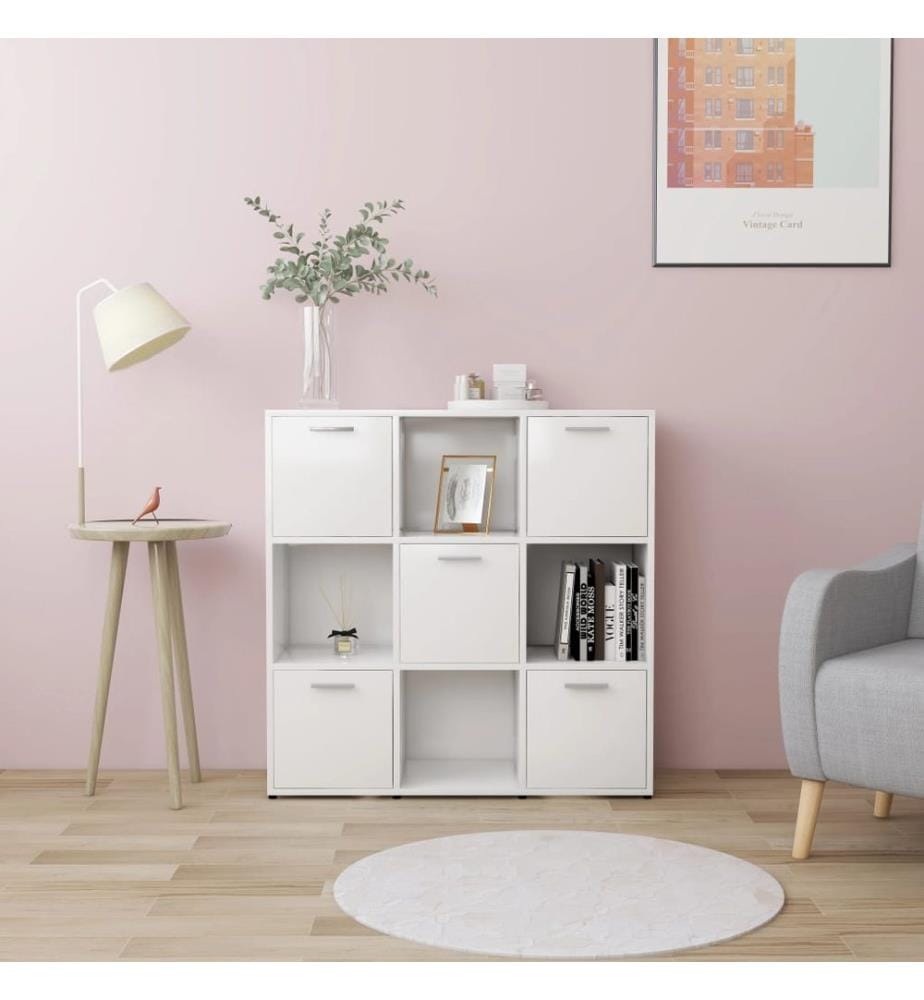 Bibliothèque Blanc 90x30x90 cm Bois d'ingénierie