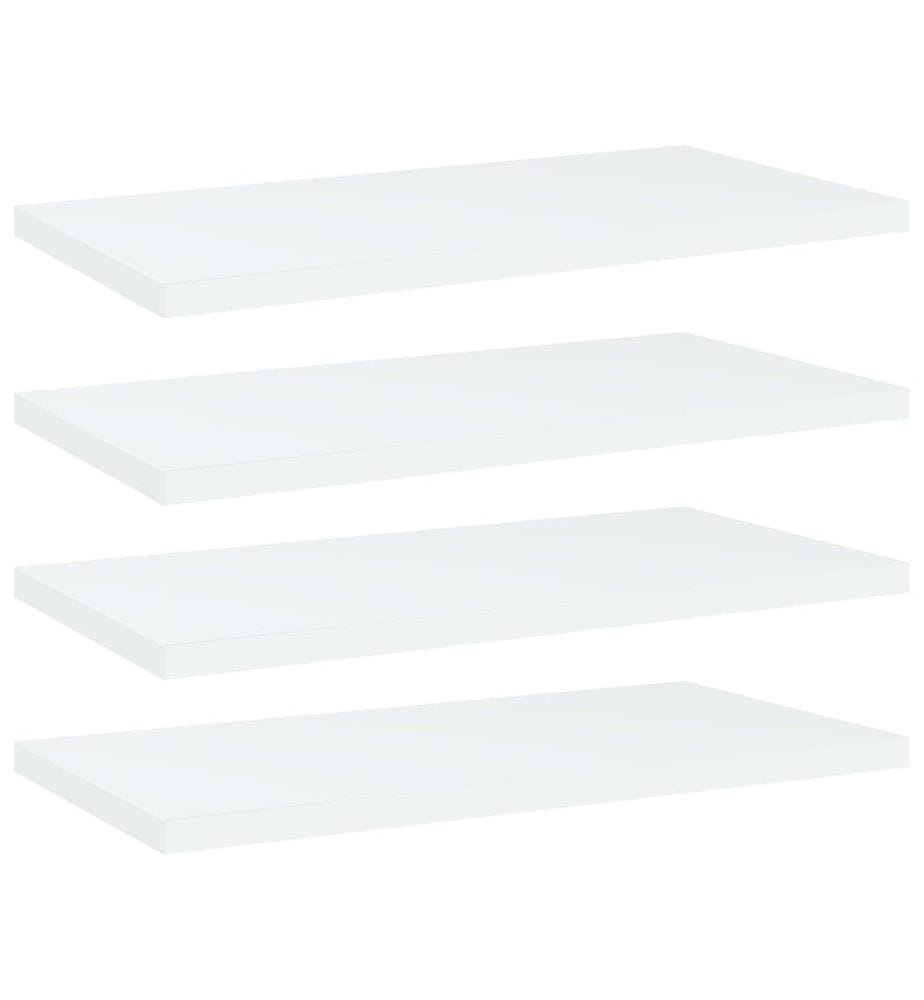 Panneaux de bibliothèque 4 pcs blanc bois d'ingénierie