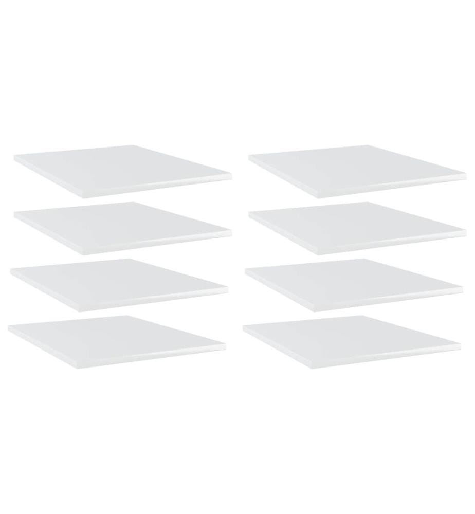 Bücherregal-Bretter 8 Stk. Hochglanz-Weiss 40x50x1,5 cm