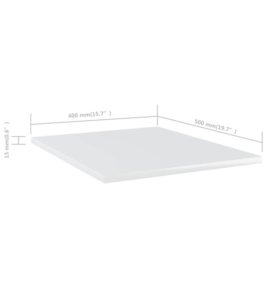 Bücherregal-Bretter 8 Stk. Hochglanz-Weiss 40x50x1,5 cm