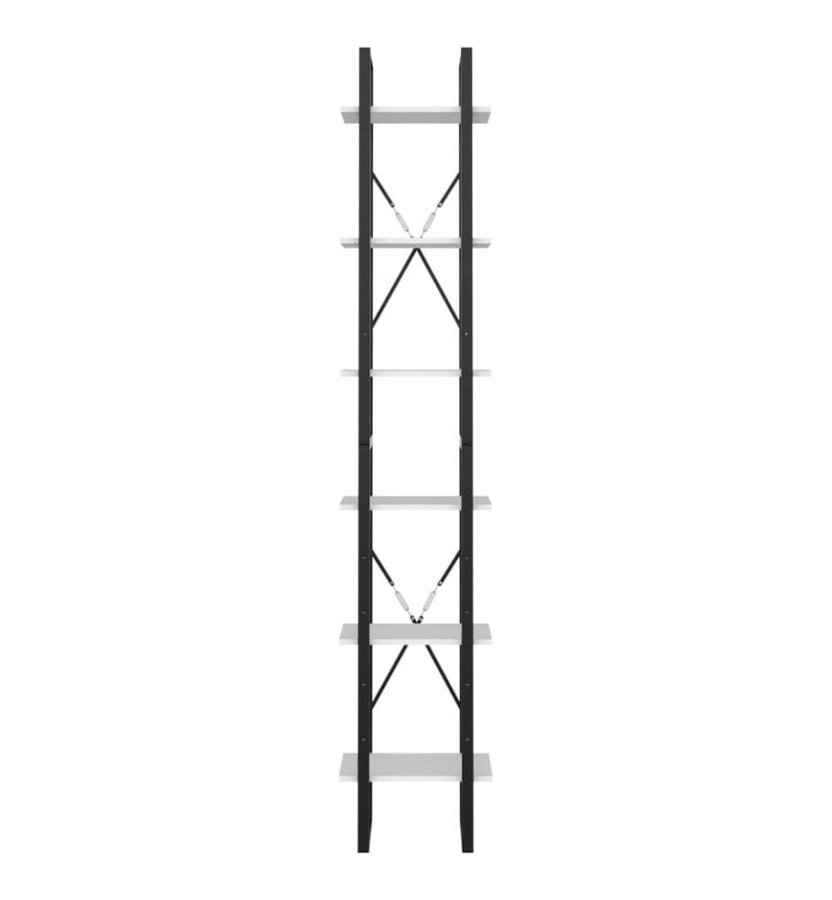 Bibliothèque à 6 niveaux blanc 40x30x210 cm bois ingénierie