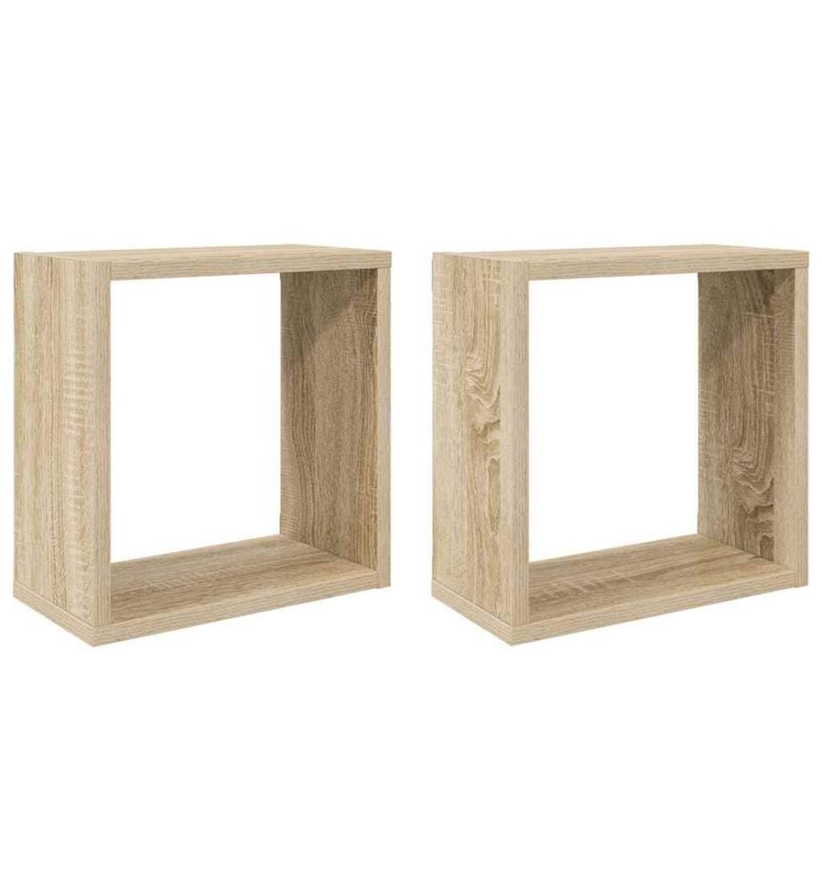 Würfelregale 2 Stk. Sonoma-Eiche 30x15x30 cm