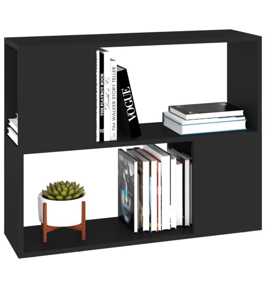 Meuble TV Noir 80x24x63 cm Bois d'ingénierie