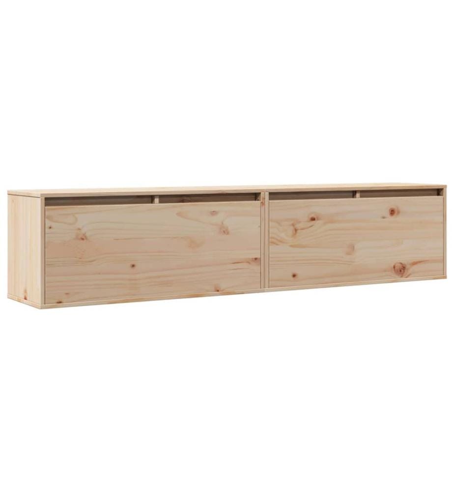 Wandschränke 2 Stk. 80x30x35 cm Massivholz Kiefer