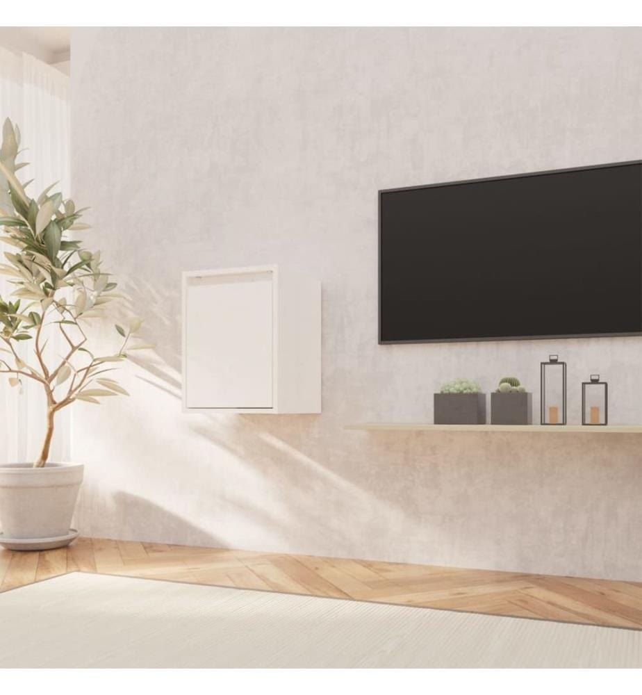 Wandschrank Weiss 30x30x40 cm Massivholz Kiefer