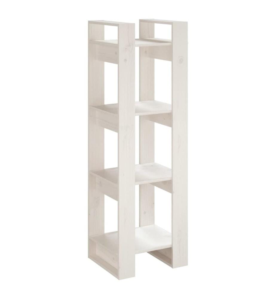 Bibliothèque/Séparateur de pièce Blanc 41x35x125 cm Pin solide