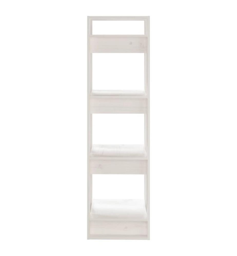 Bibliothèque/Séparateur de pièce Blanc 41x35x125 cm Pin solide