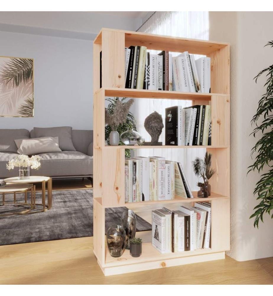 Bibliothèque/Séparateur de pièce 80x25x132 cm Pin solide
