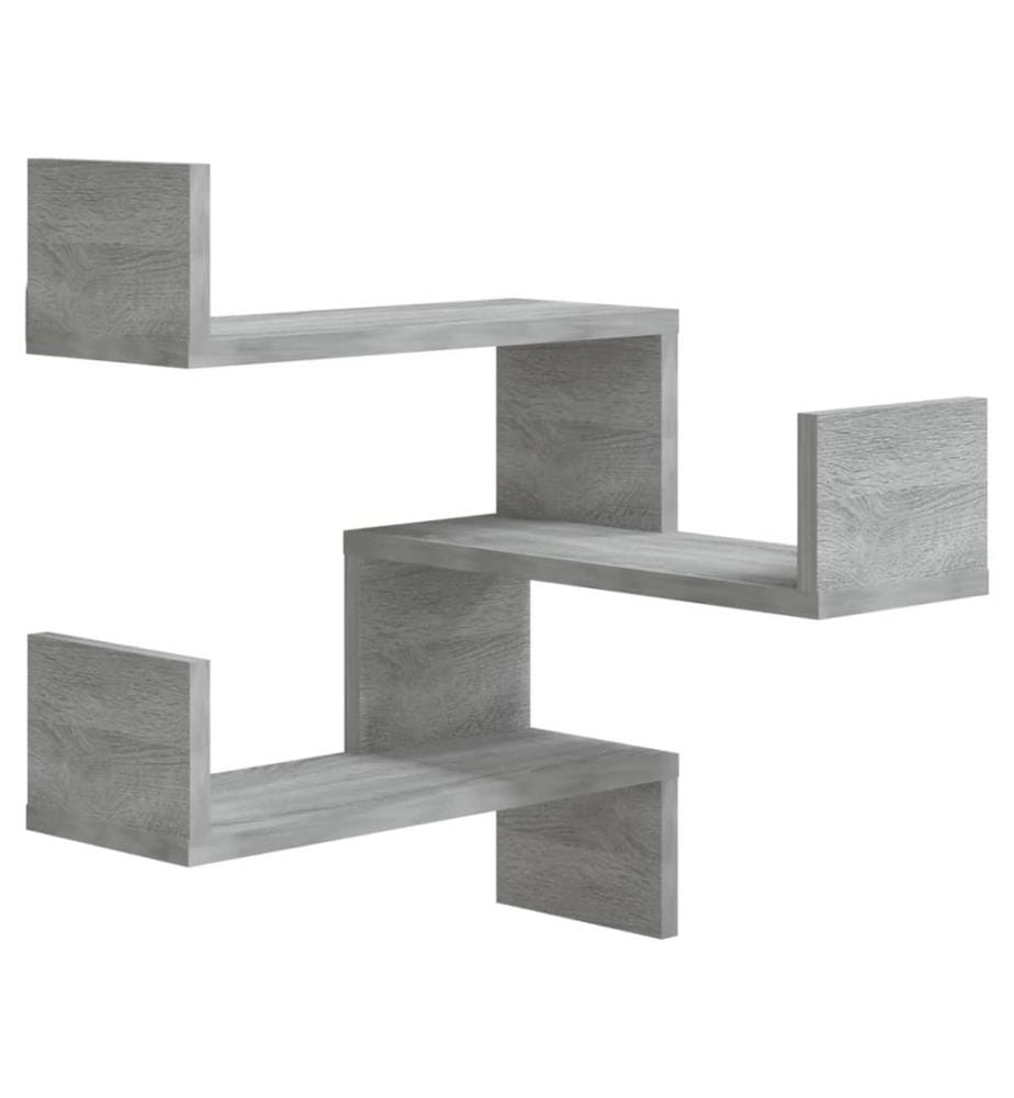 Wand-Eckregal Grau Sonoma 40x40x50 cm Holzwerkstoff