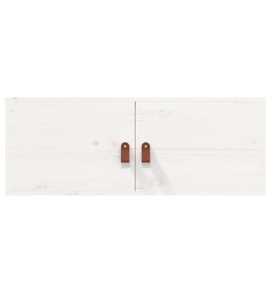 Wandschrank Weiss 80x30x30 cm Massivholz Kiefer