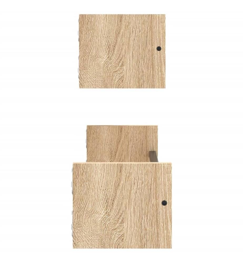Wandregale mit Stangen 2 Stk. Sonoma-Eiche 60x16x14 cm