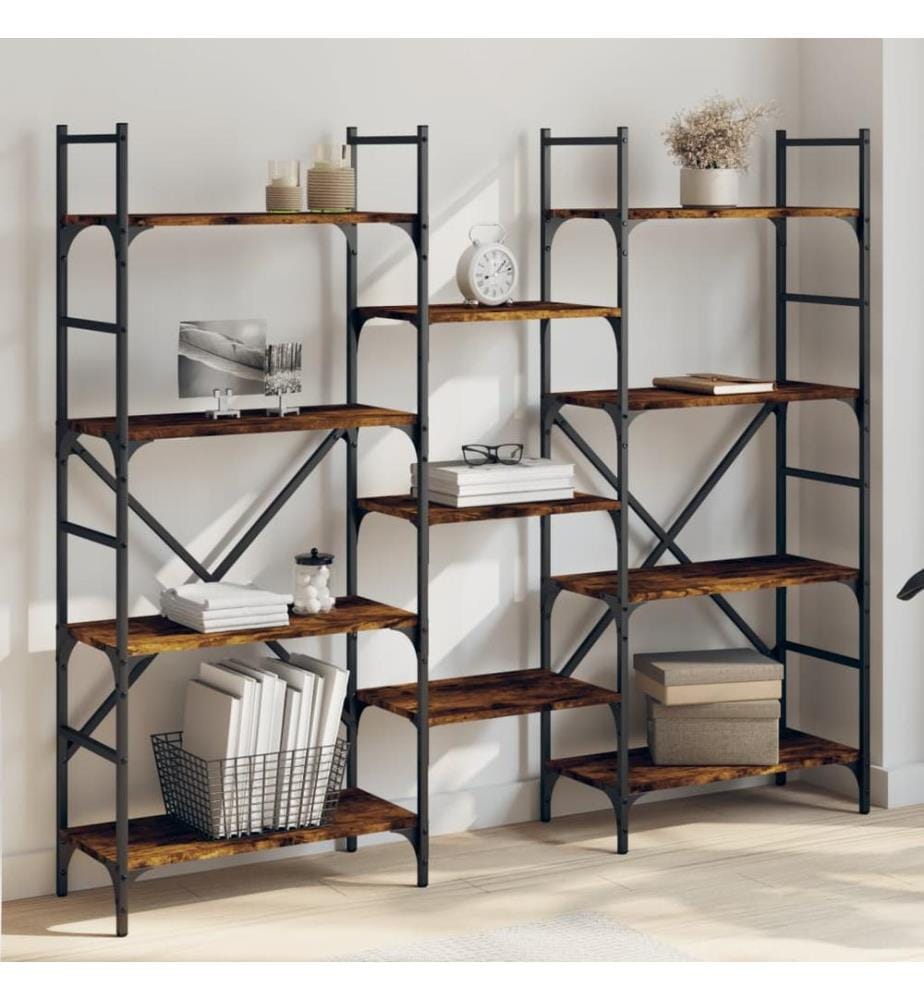 Bücherregal Räuchereiche 160x28,5x136,5 cm Holzwerkstoff