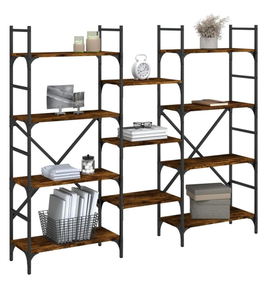 Bücherregal Räuchereiche 160x28,5x136,5 cm Holzwerkstoff