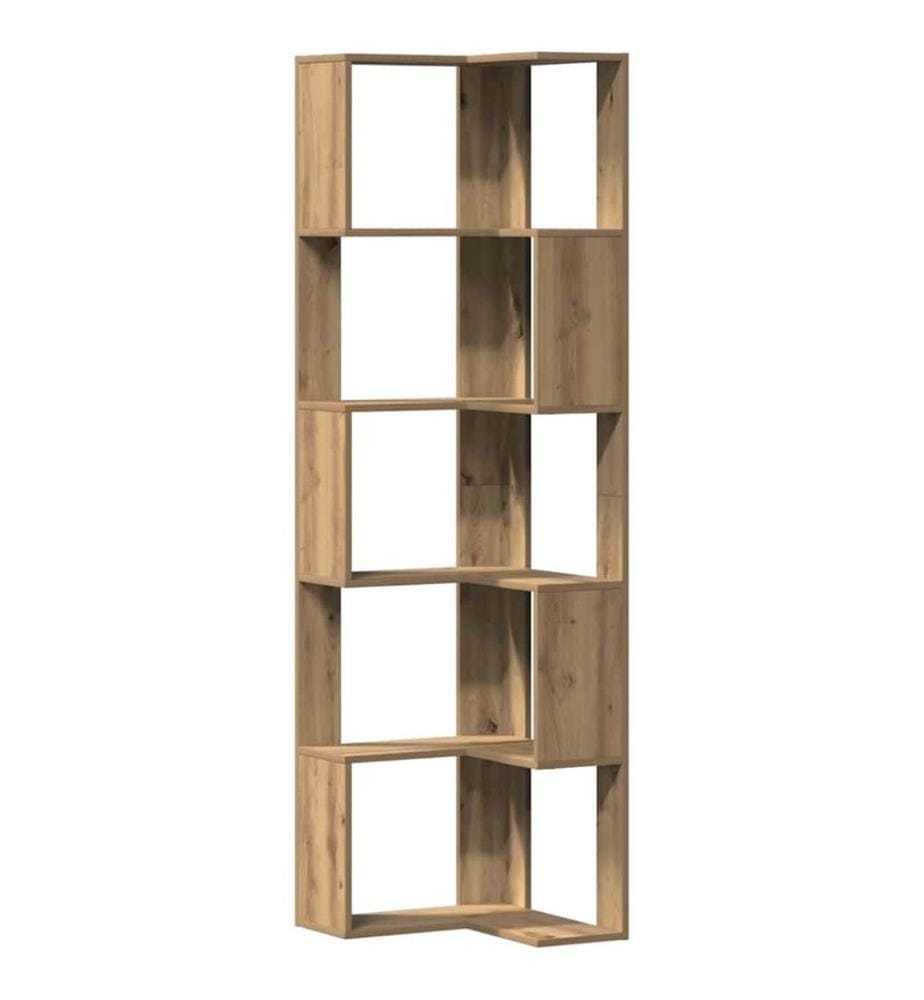 Eck-Bücherregal 5 Böden Artisan-Eiche 50x50x179cm Holzwerkstoff