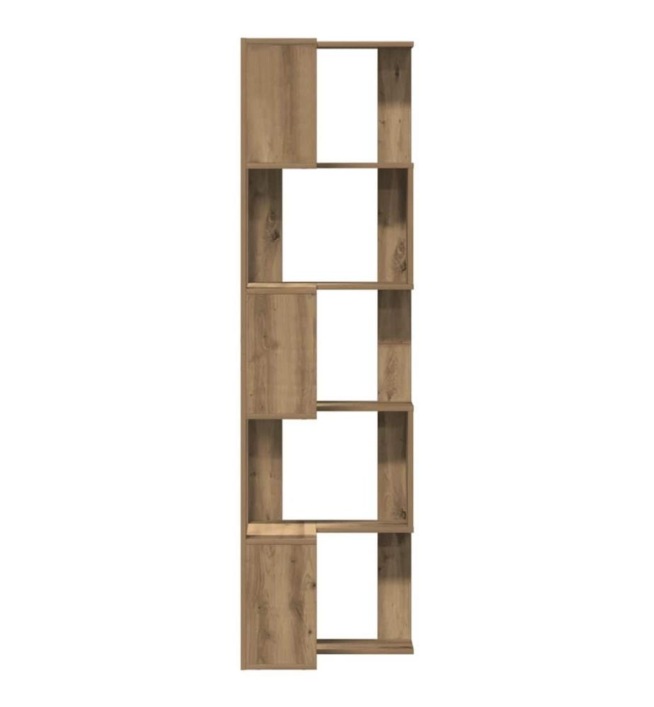 Eck-Bücherregal 5 Böden Artisan-Eiche 50x50x179cm Holzwerkstoff