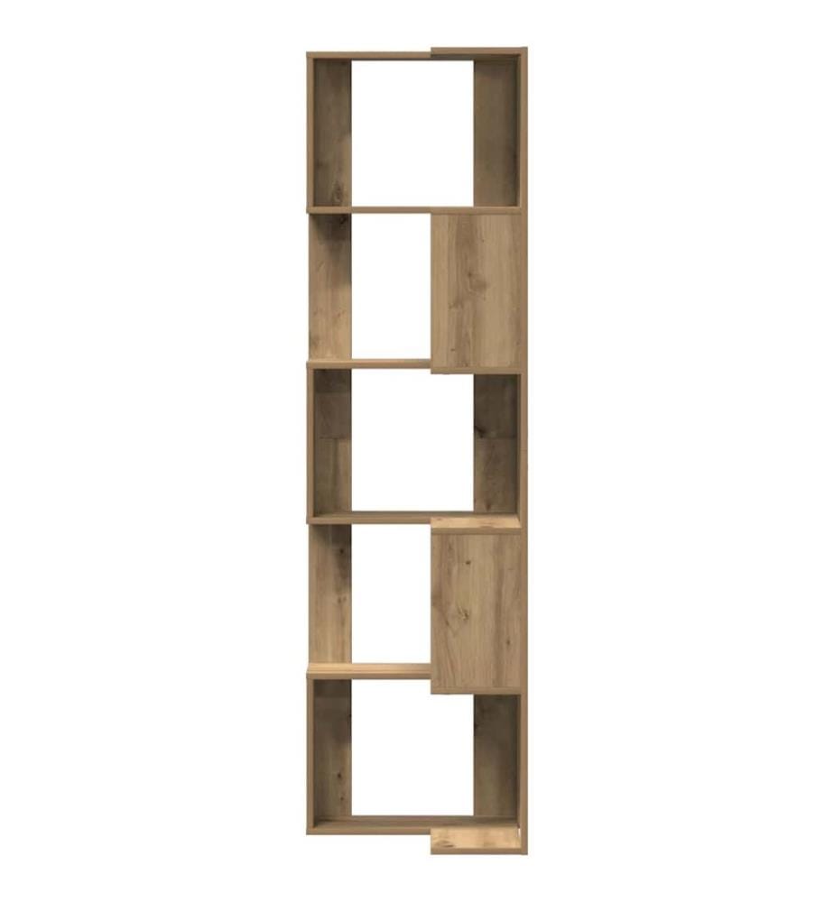Eck-Bücherregal 5 Böden Artisan-Eiche 50x50x179cm Holzwerkstoff