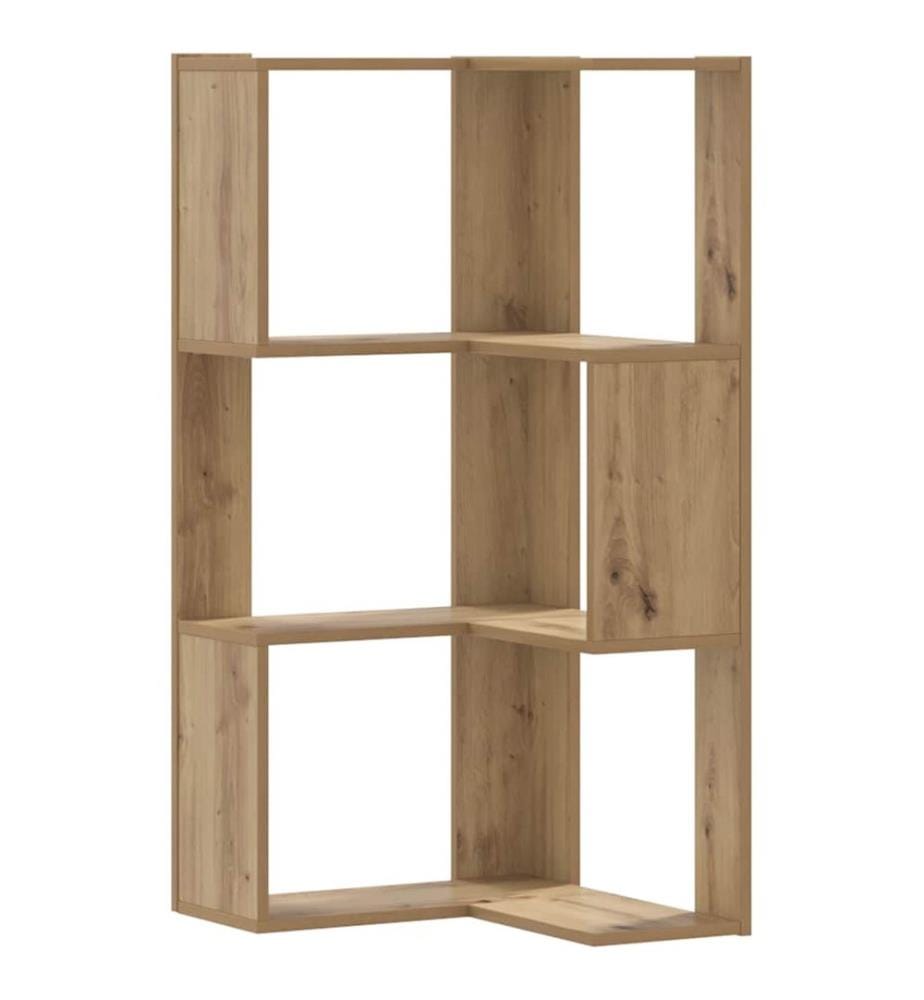 Eck-Bücherregal 3 Böden Artisan-Eiche 50x50x102cm Holzwerkstoff