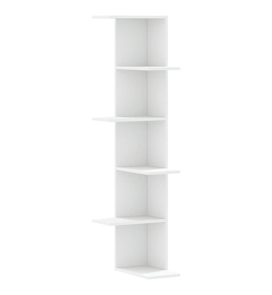 Wand-Eckregal Weiss 36,5x36,5x140 cm Holzwerkstoff