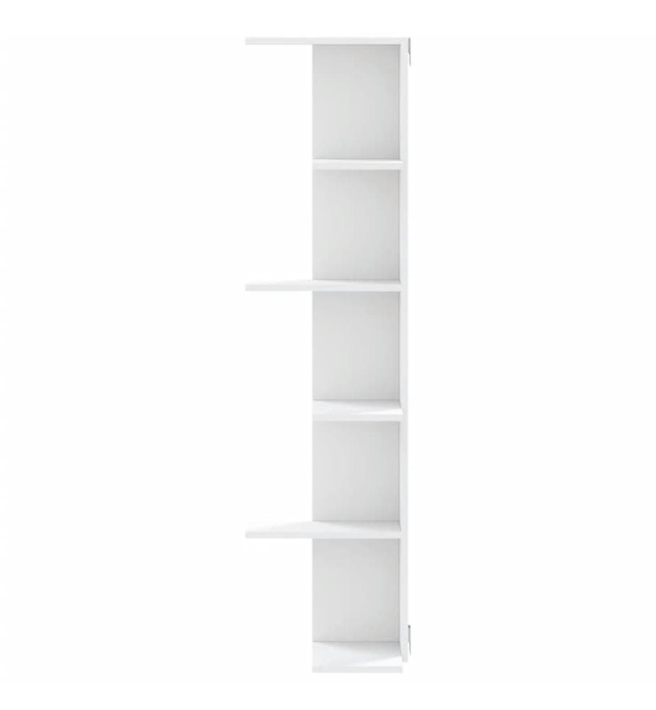 Wand-Eckregal Weiss 36,5x36,5x140 cm Holzwerkstoff