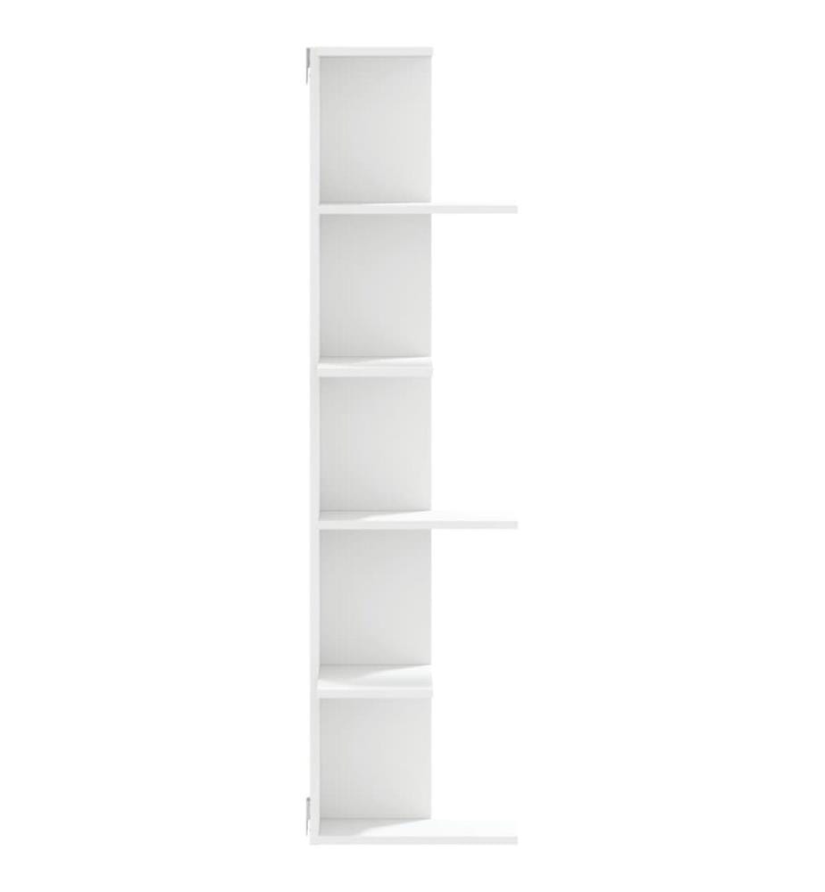 Wand-Eckregal Weiss 36,5x36,5x140 cm Holzwerkstoff
