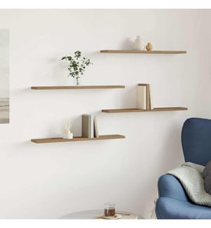 Panneau de bibliothèque 4 pcs chêne artisanal 60x10x1,5 cm